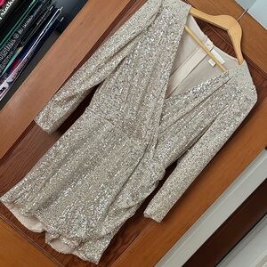 H&M Beige Sequin Top